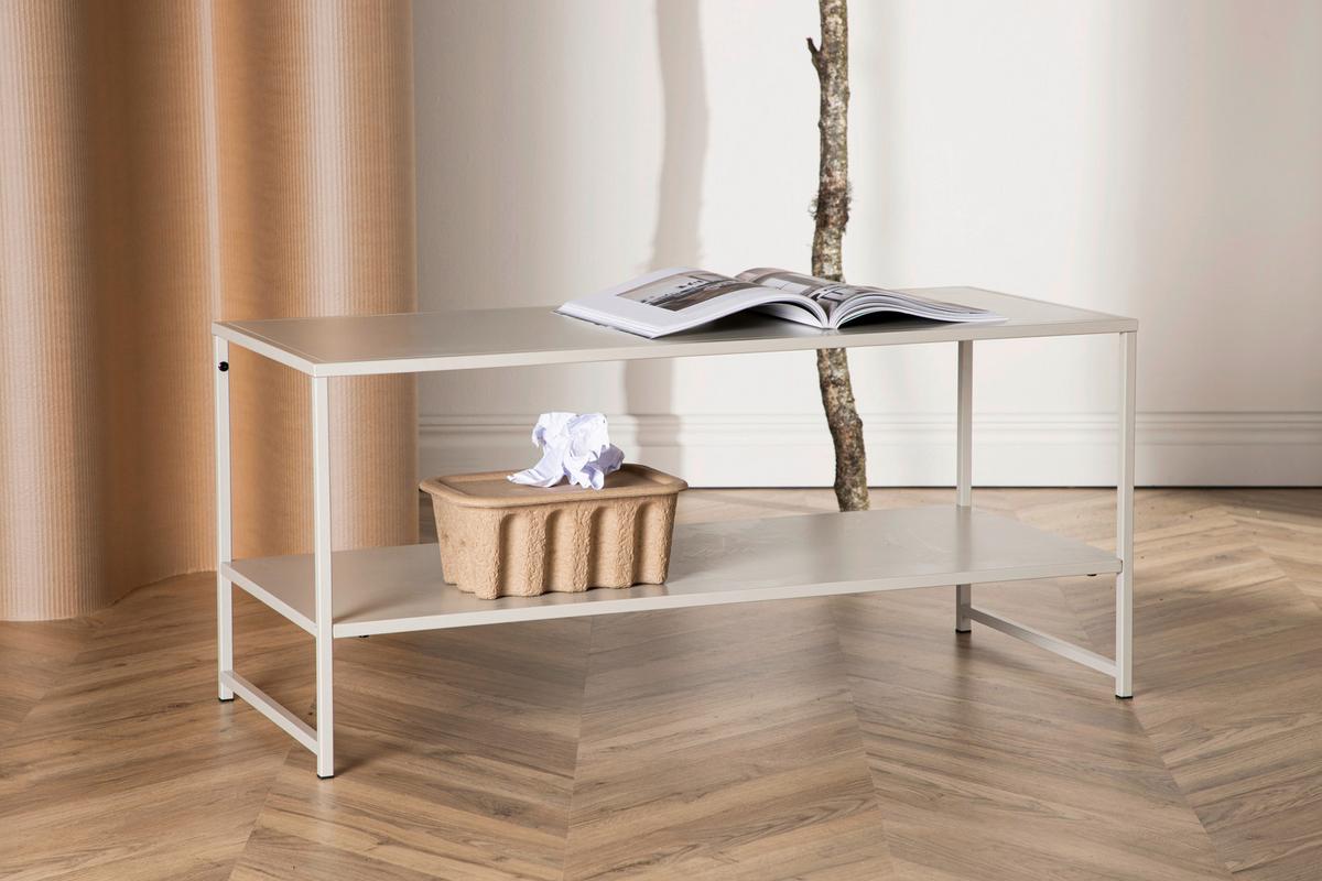 COUCHTISCH STAAL - Beige, Design, Metall (102/43/45cm) - Livetastic
