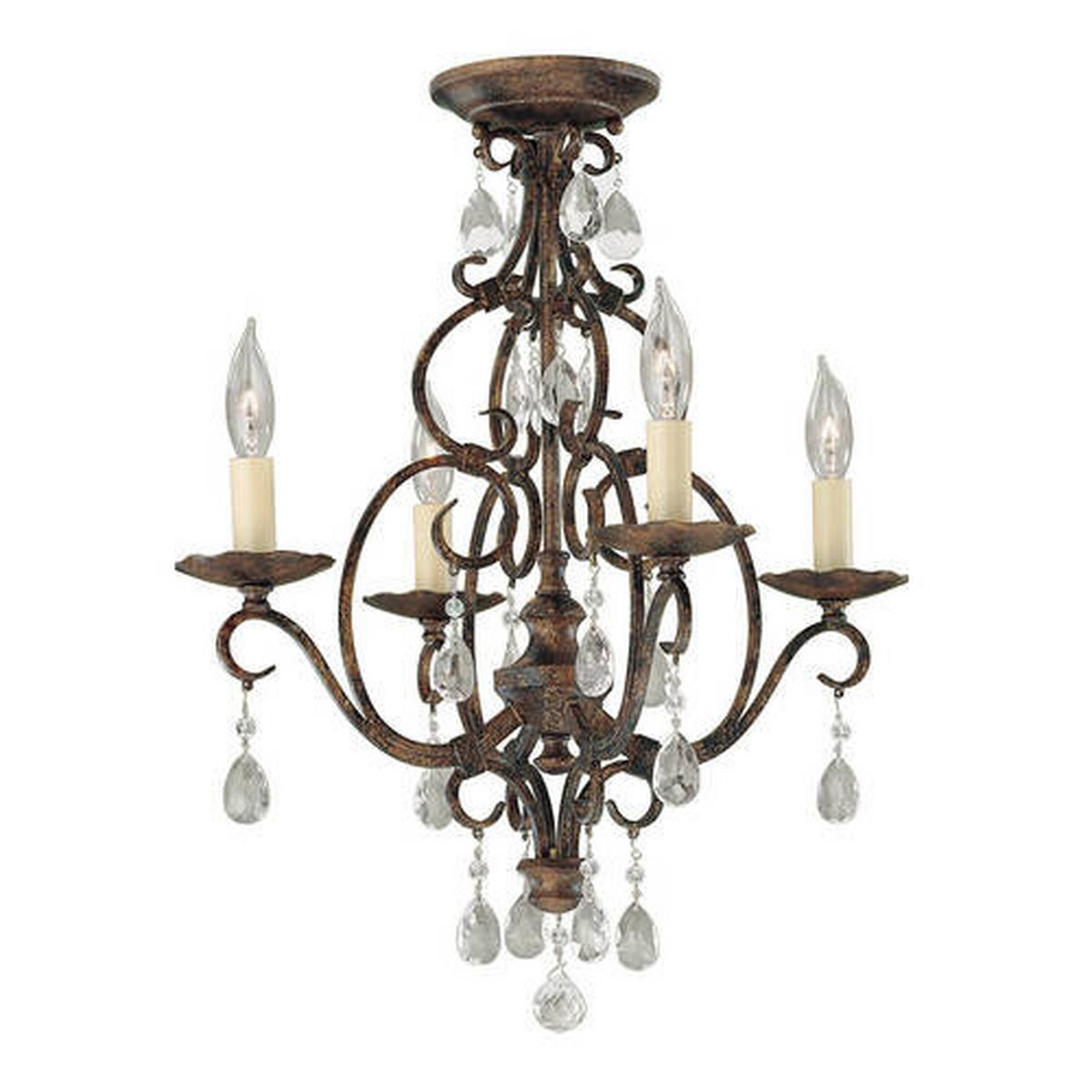 Luster Chateau - brončane boje, Konvencionalno, staklo/metal (42.2/51.2cm) - Elstead Lighting