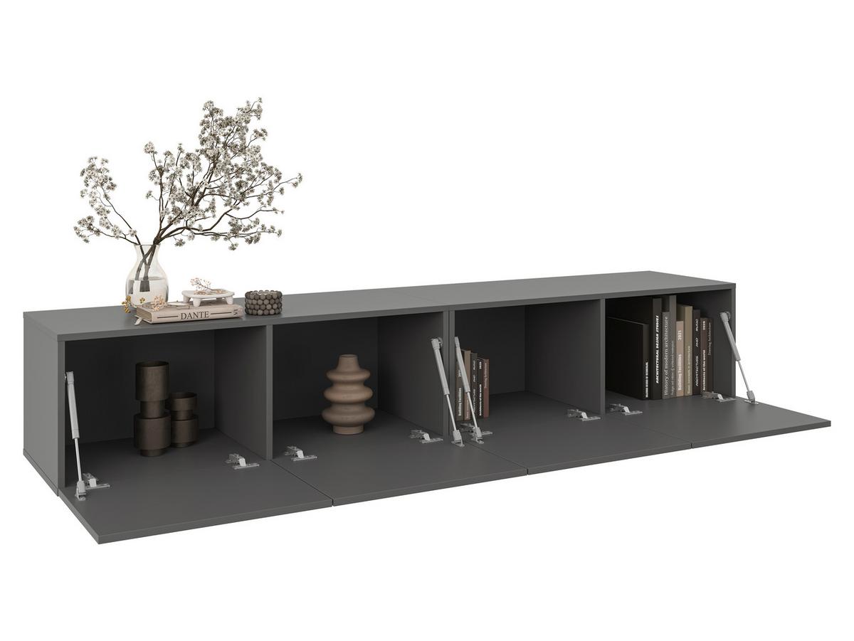 KOMODA NISKA NEWNIQ - antracytowy, Design, materiał drewnopochodny (200/36,7/42cm) - Hom`in