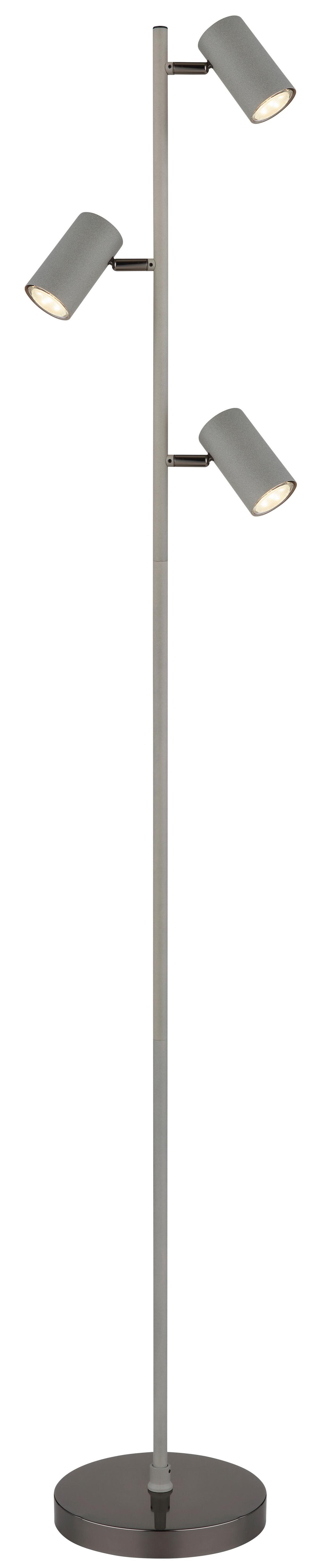 Podna Svjetiljka Siva Mat Boja - siva/crni krom, Design, metal/plastika (21,5/23/154cm) - Globo