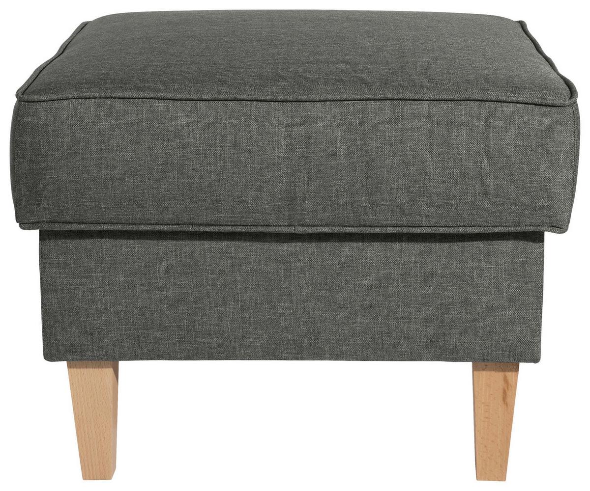 Hocker Lorris Anthrazit Flachgewebe - Anthrazit/Buchefarben, MODERN, Textil (53/45/53cm) - Max Winzer