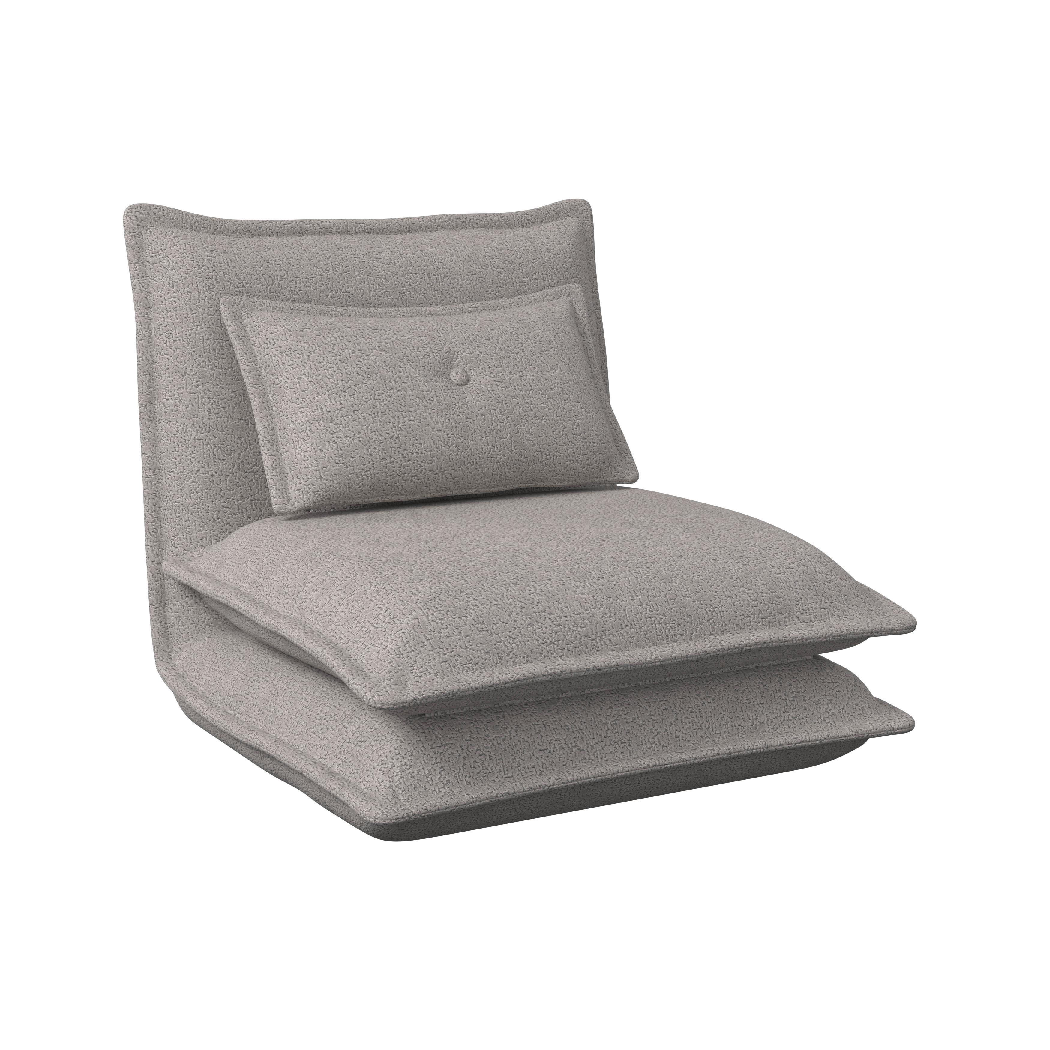 BÄDDFÅTÖLJ TAMARA - ljusgrå, Modern, metall/textil (82/31/69cm) - Bessagi Home