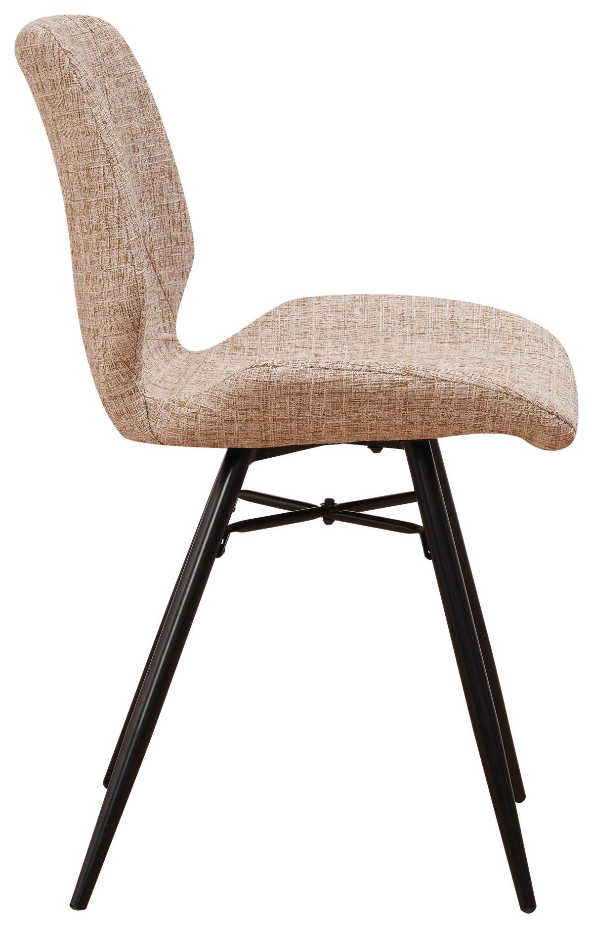 STUHL-SET BARRON - Beige/Schwarz, Design, Textil/Metall (47/82/55cm) - MID.YOU