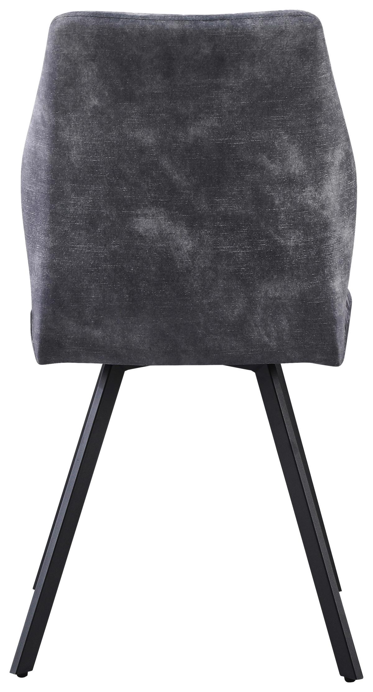 Stol Johanna, Siva - siva/črna, Moderno, kovina/tekstil (46/90/60cm)