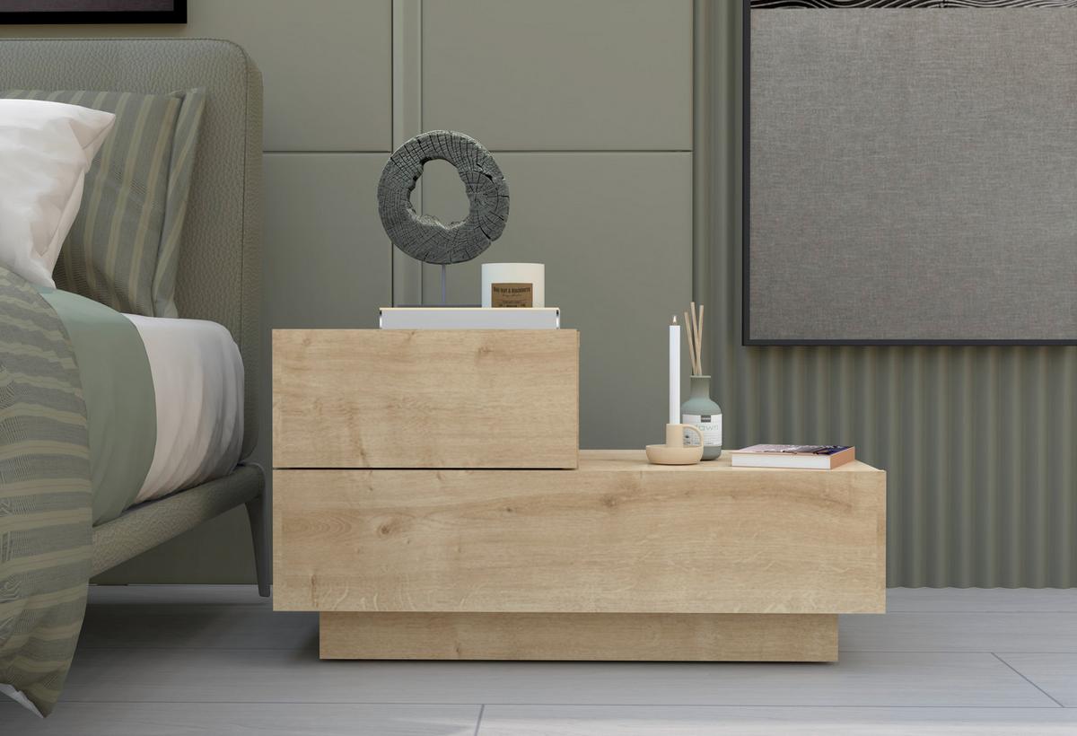 NACHTTISCH KAYRA NACHTTISCH - Eichefarben, Design, Holzwerkstoff (70/39/30cm) - Livetastic