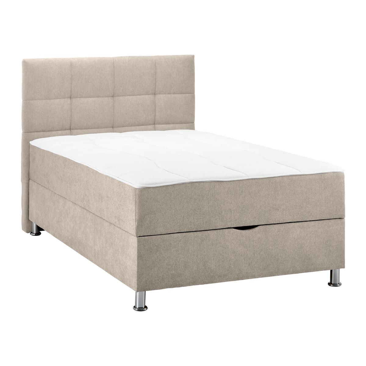 Boxbett Oviedo Beige ca. 140x200cm - Beige, KONVENTIONELL, Textil/Metall (140/200cm) - Based