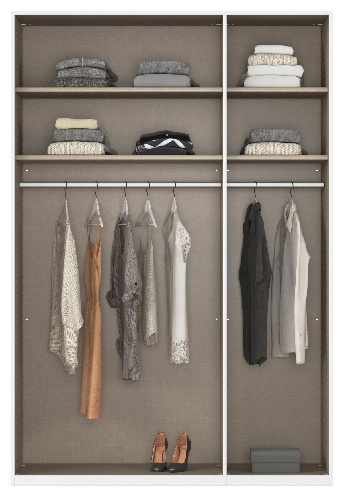 Ormar S Klasičnim Vratima Alabama - siva/srebrne boje, Moderno, drvni materijal/metal (136/229/54cm) - Modern Living