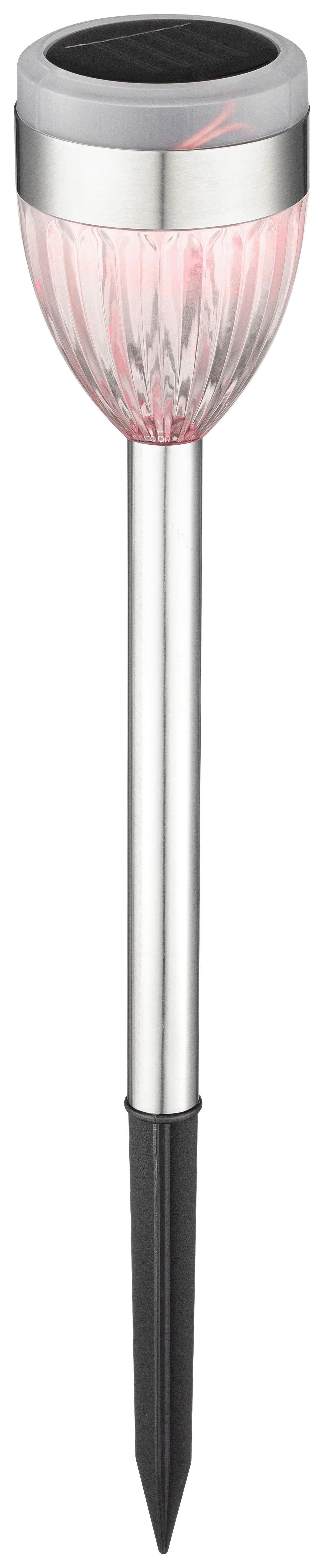 Solarleuchte Sechser Farbwechsler max. 0,06 Watt - Edelstahlfarben, ROMANTIK / LANDHAUS, Kunststoff/Metall (6/36,5cm) - Mömax