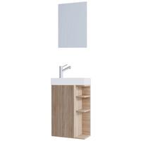 GÄSTEBAD LUMIA - Weiss/Sonoma Eiche, Modern, Glas/Keramik (40cm) - MID.YOU