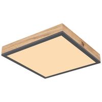 LED-Deckenleuchte Mopi Graphitfarben/Opal max. 12,58W - Opal/Graphitfarben, MODERN, Holz/Kunststoff (30/30/6cm) - Mömax
