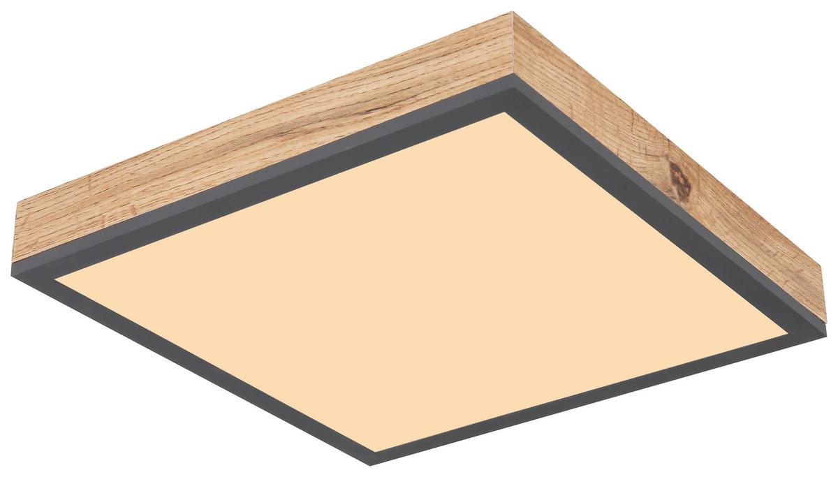 LED-Deckenleuchte Mopi Graphitfarben/Opal max. 12,58W - Opal/Graphitfarben, MODERN, Holz/Kunststoff (30/30/6cm) - Mömax