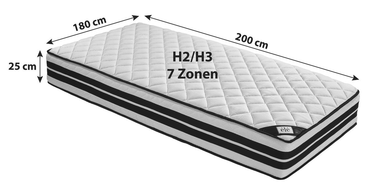 Madrac S Džep. Opruž. Jezgrom Cecile H2/h3 - bijela, tekstil (180/200cm) - Ele