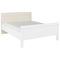 Postelja Evelyn, Bela, Barva Šampanjca, 160x200 - barve šampanjca/bela, Design, leseni material/tekstil (160/200cm) - Novel