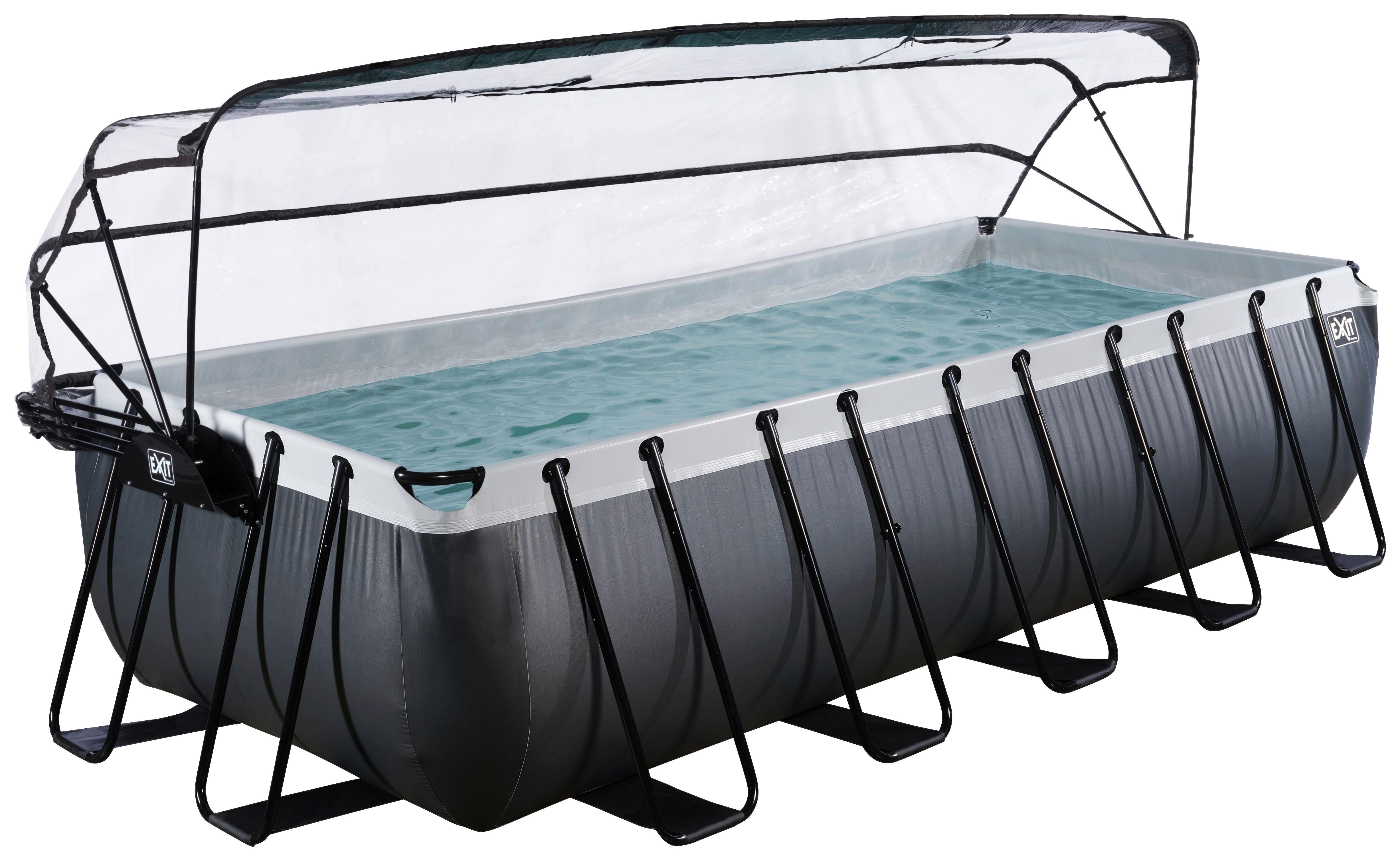 Bazen Exit Black Pool, Črpalka S Peščenim Filtrom, 540x250cm - črna, Konvencionalno, kovina (540/250/122cm) - EXIT Toys