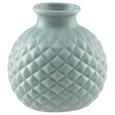 Vase Jarla in verschiedenen Farben - Petrol/Weiß, Stein (11/11cm) Vase Jarla in verschiedenen Farben - Petrol/Weiß, Stein (11/11cm)