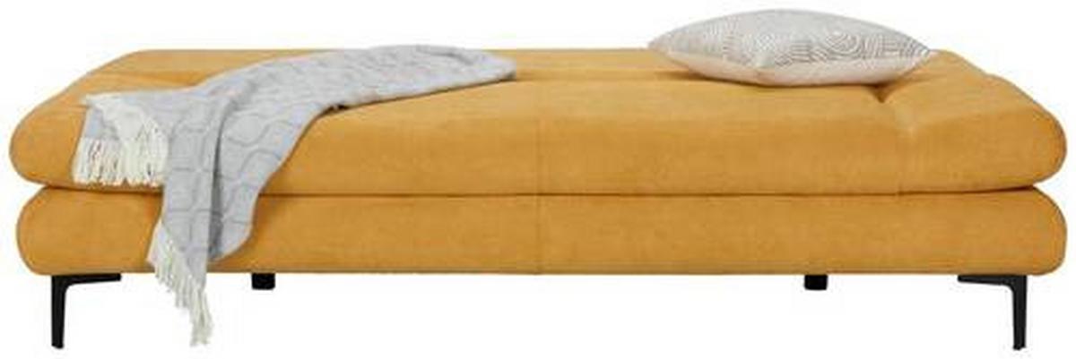 Schlafsofa in Gelb mit Bettfunktion - Gelb/Schwarz, MODERN, Textil (191/42-76/86cm) - Based