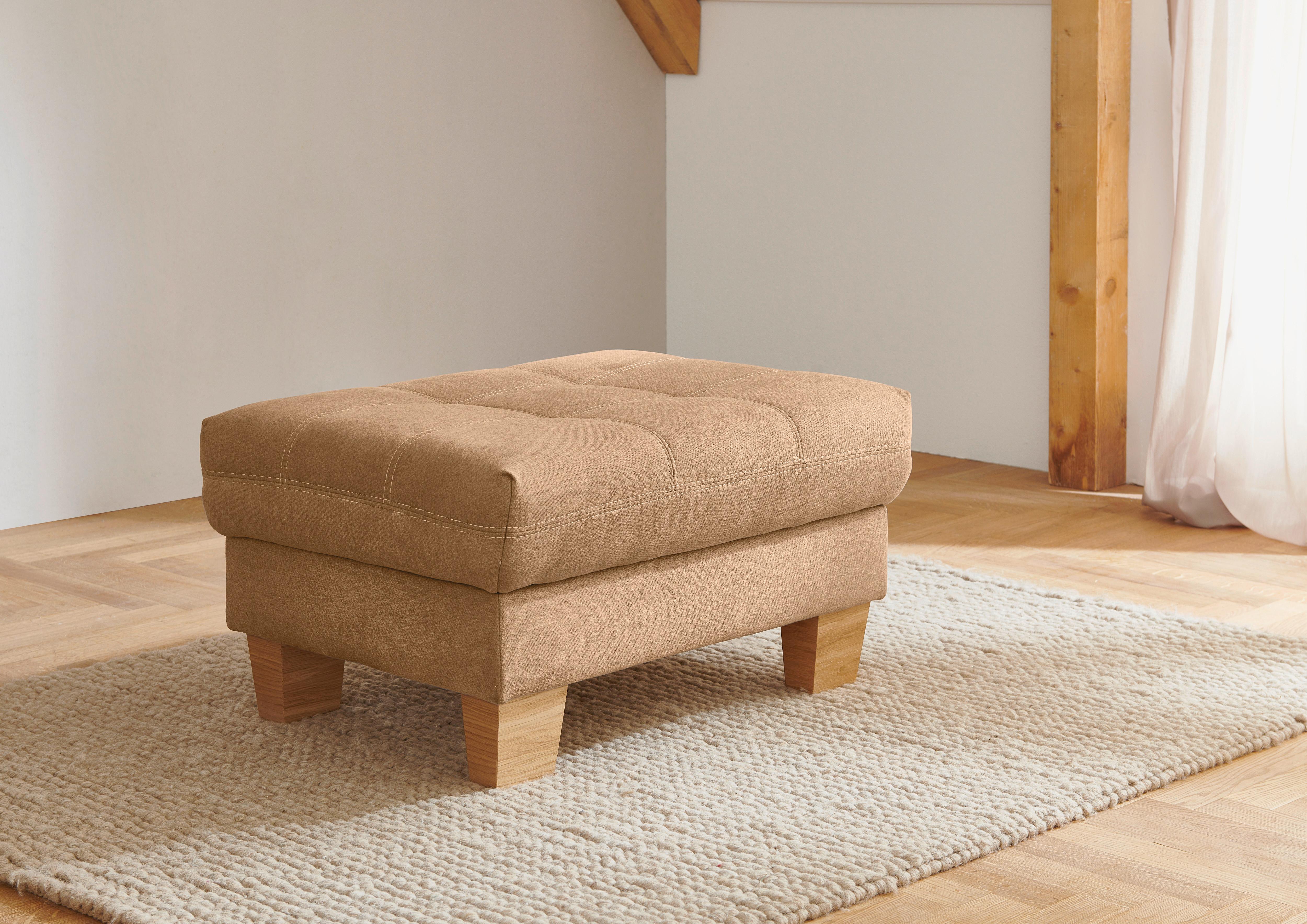 Sedežna Garnitura Pp-La23117 - bež/barve konjaka, Moderno, tekstil/leseni material (221/45/253cm) - Premium Living