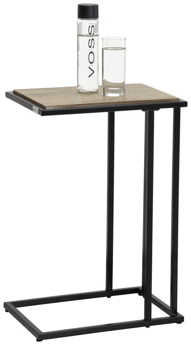 STOLIK BOCZNY PROMO - kolor dębowy/czarny, Design, materiał drewnopochodny/metal (40/30/60cm) - Carryhome