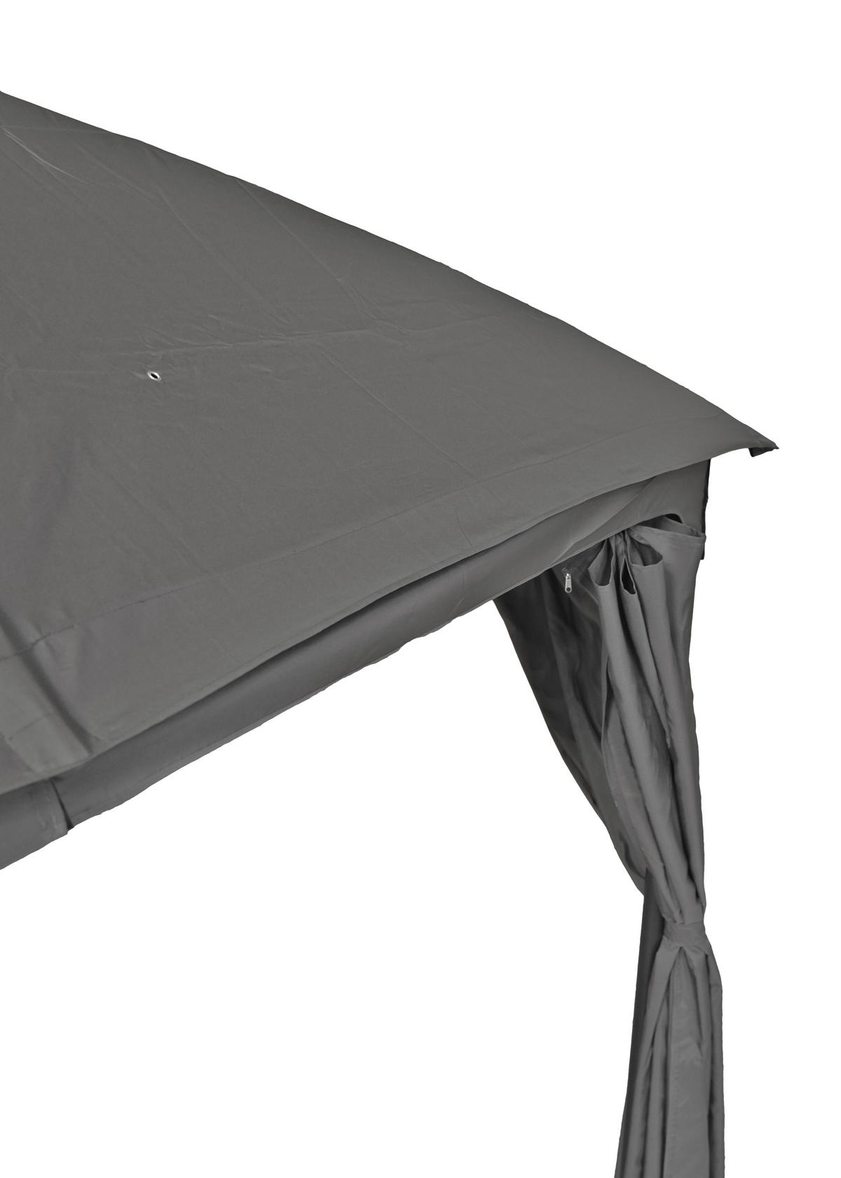 Pavillon Kama Anthrazit/Schwarz - Anthrazit/Schwarz, Basics, Kunststoff (360/270/300cm) - Gardenson