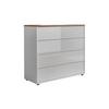 Kommode Mailand Typ 3 Weiß/Eichefarben - Weiß Hochglanz/Eichefarben, MODERN, Holzwerkstoff/Kunststoff (79/73/33cm) - MID.YOU