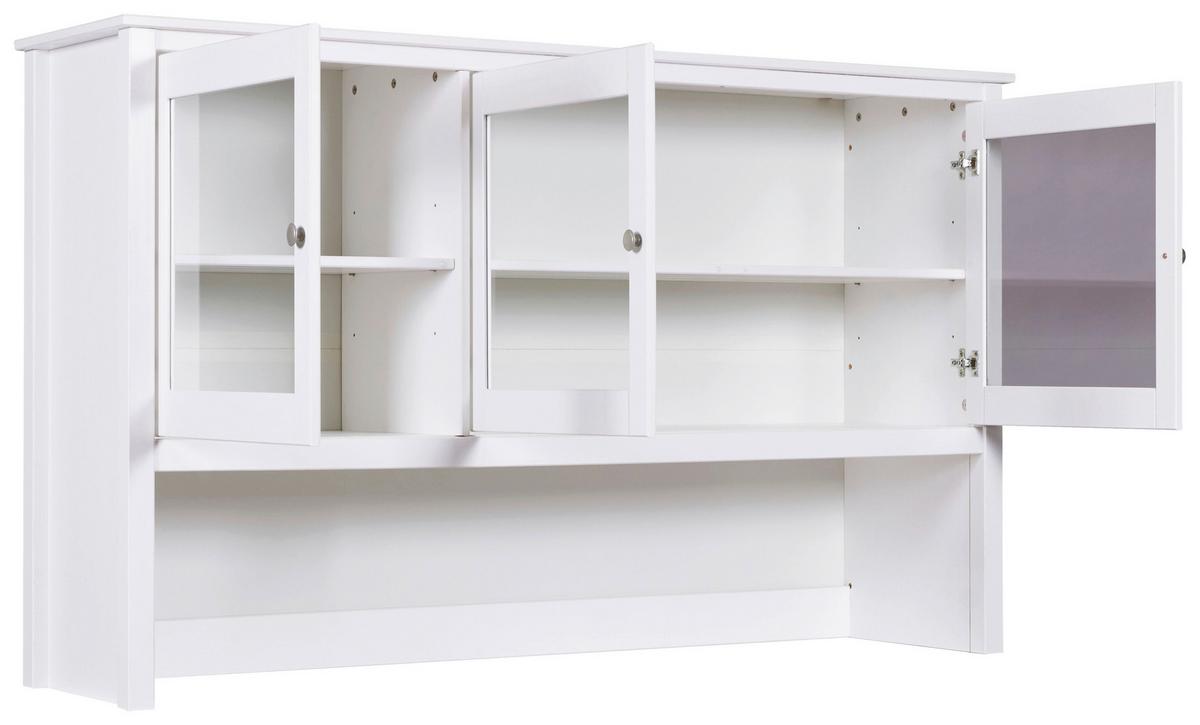 Buffetaufsatz Cilly Home ca. 160 cm Weiß - Silberfarben/Weiß, KONVENTIONELL, Holz/Metall (160cm) - MID.YOU