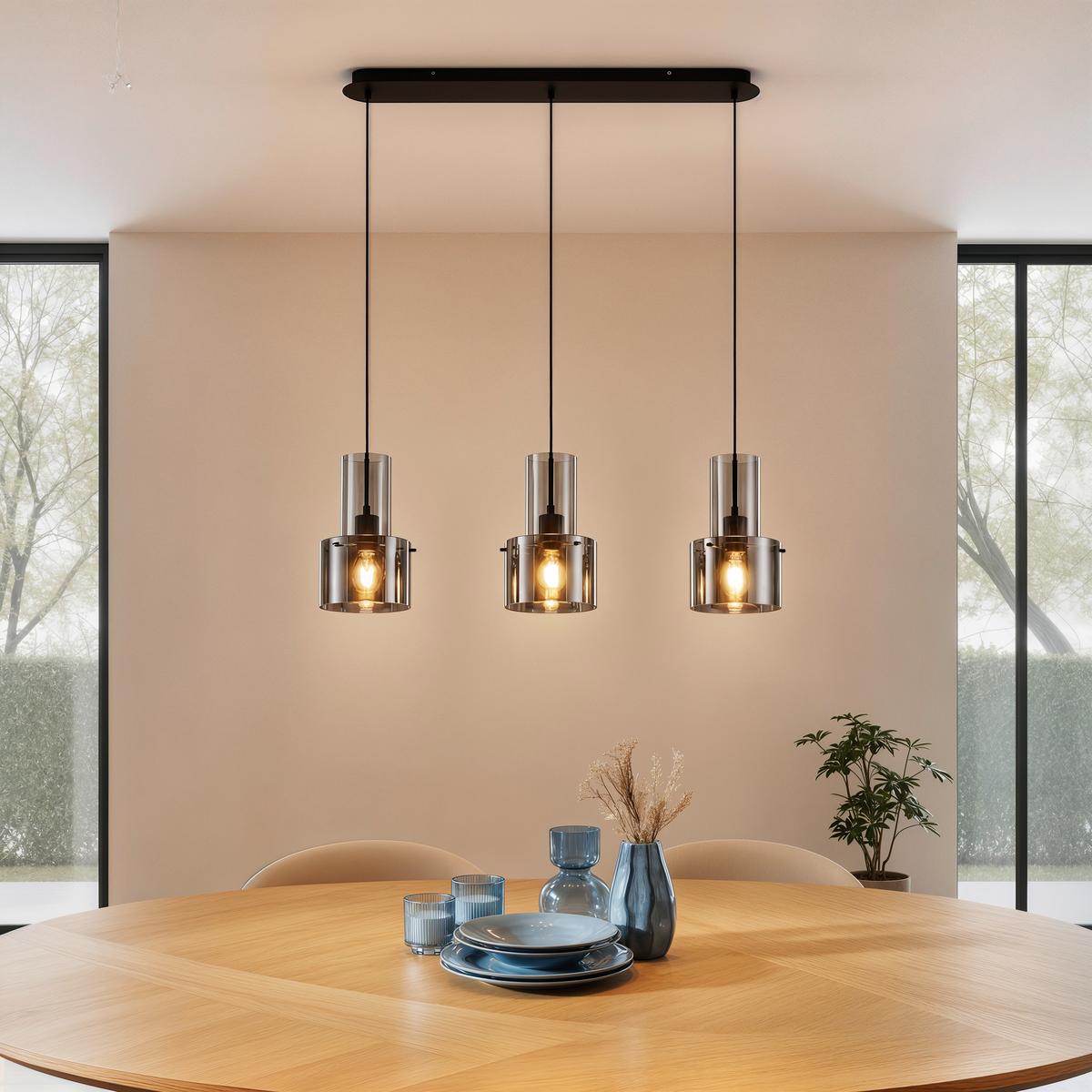 LAMPA WISZĄCA EOS *DK* - ciemnoszary, Design, metal/szkło (97/18/150cm) - Dieter Knoll