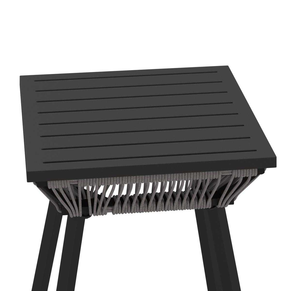 Balkonset Bela Hellgrau Hellgrau Outdoorstoff/Metall - Hellgrau/Schwarz, MODERN, Textil/Metall - Bessagi Garden