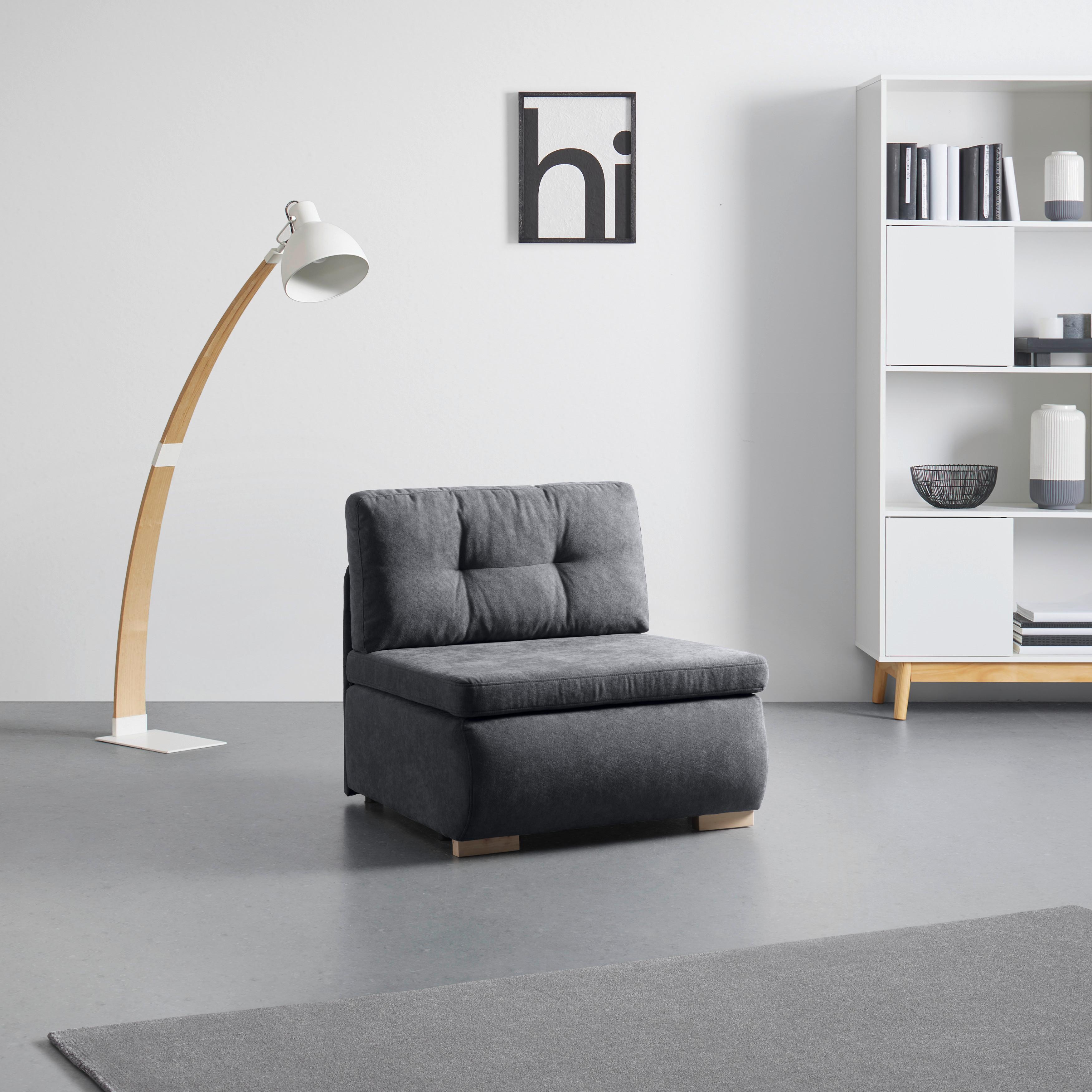 Schlafsessel Modena in Anthrazit - Anthrazit/Schwarz, Kunststoff/Textil (89/88/90cm) - Mömax