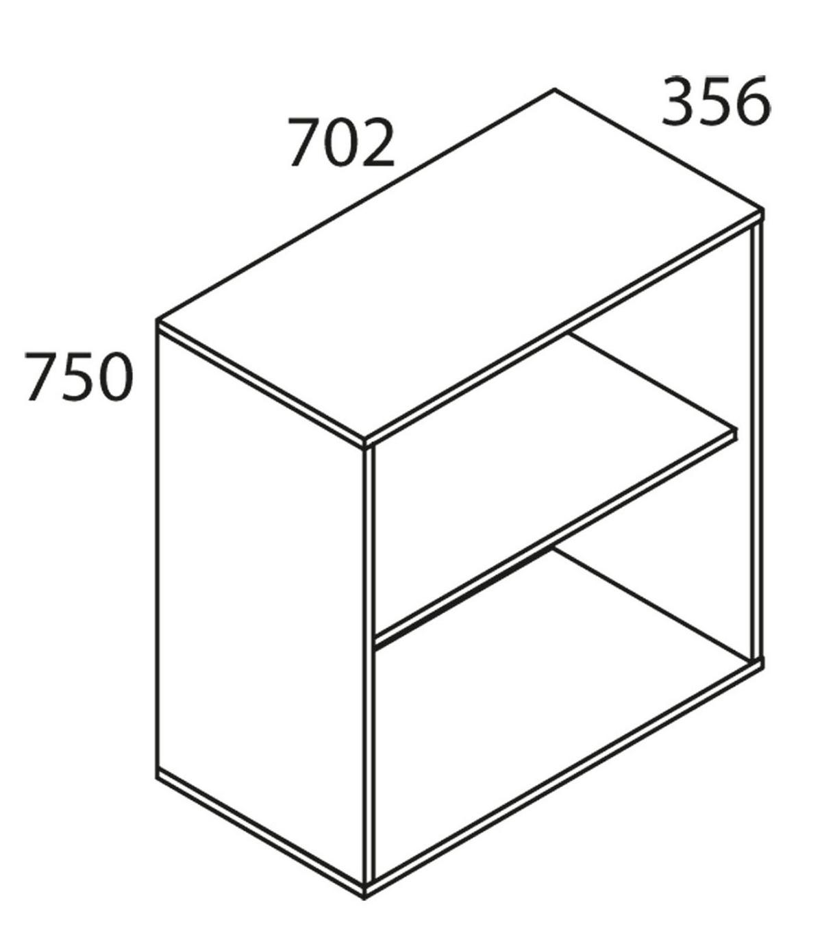 Kommode Vandol Mini ca. 70x70x39 cm Buchefarben - Silberfarben/Buchefarben, Basics, Holzwerkstoff/Kunststoff (70/74/40cm) - MID.YOU