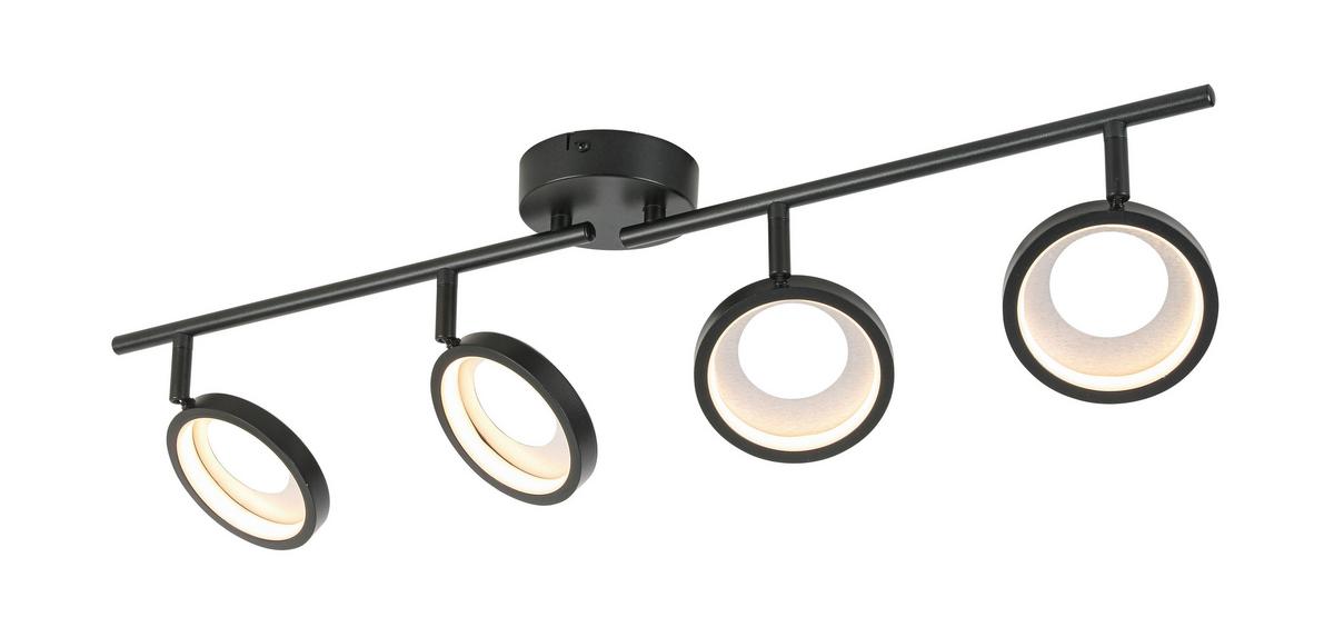 LAMPA REFLEKTOROWA LED GRANADA *SBN* - czarny/kolor aluminiowy, Basics, tworzywo sztuczne/metal (83/12/19cm) - Novel