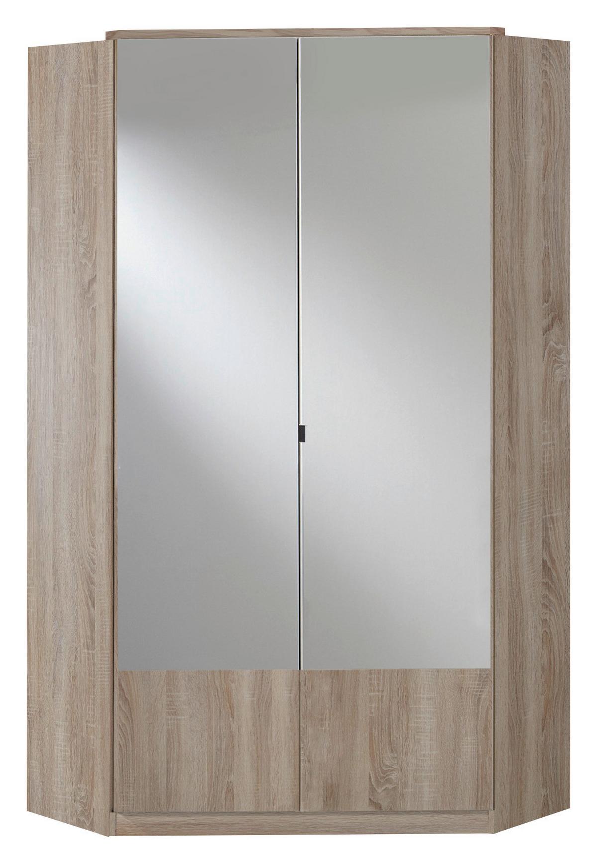 Kutni Ormar Imago - boje hrasta/boje aluminija, Konvencionalno, staklo/drvni materijal (95/199/95cm) - Modern Living