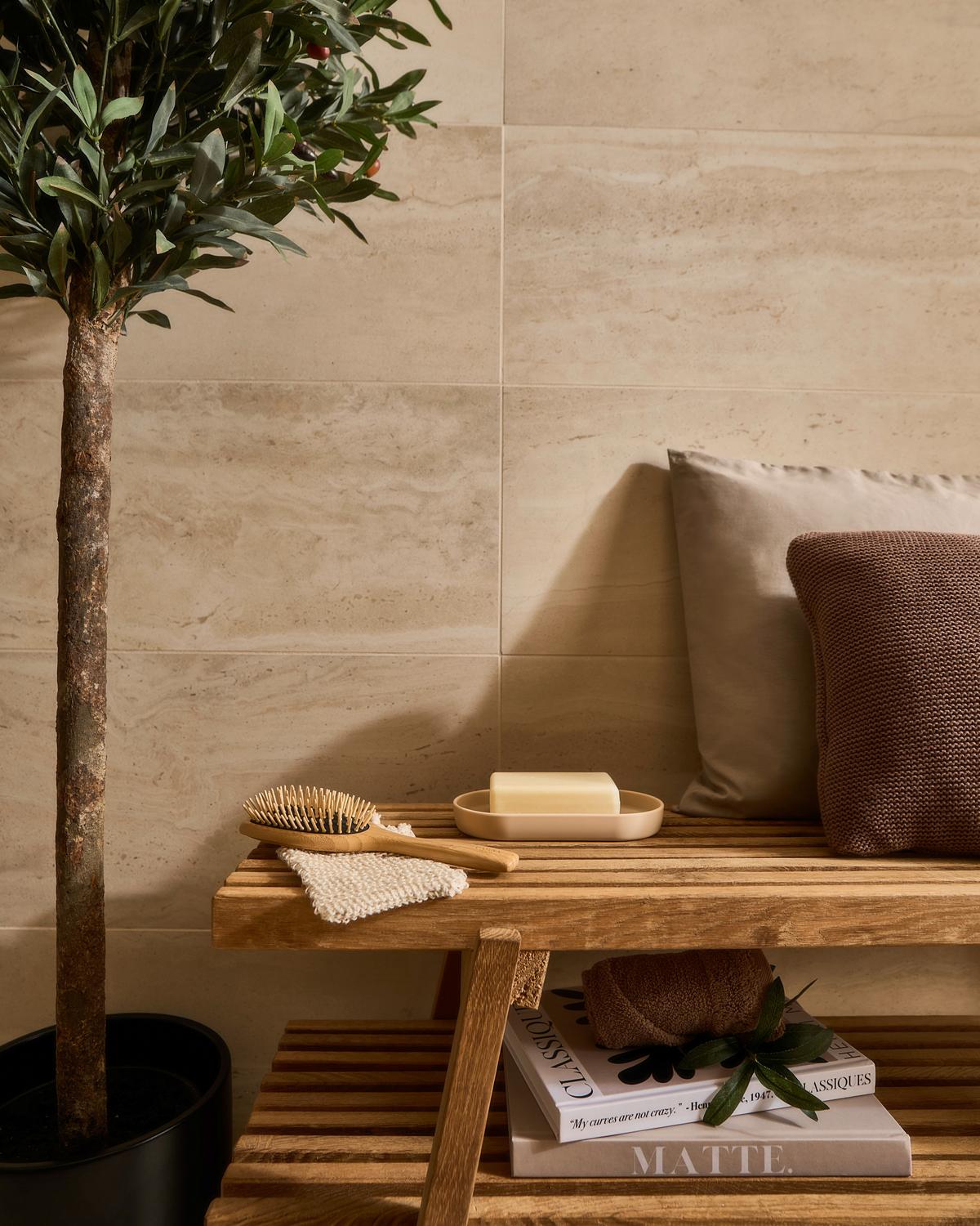 SIEDZISKO DO PRZEDPOKOJU STUDIOLINE - kolor dębowy, Natur, drewno (100/45/40cm) - Linea Natura