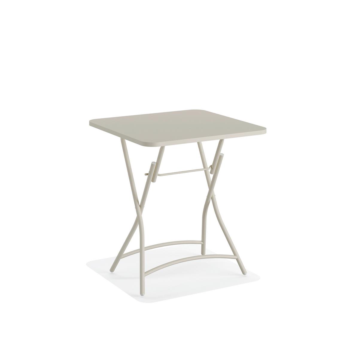 Klapptisch BREEZE in Beige ca. 60x74x60 cm - Beige, LIFESTYLE, Metall (60/74/60cm) - Gardenson