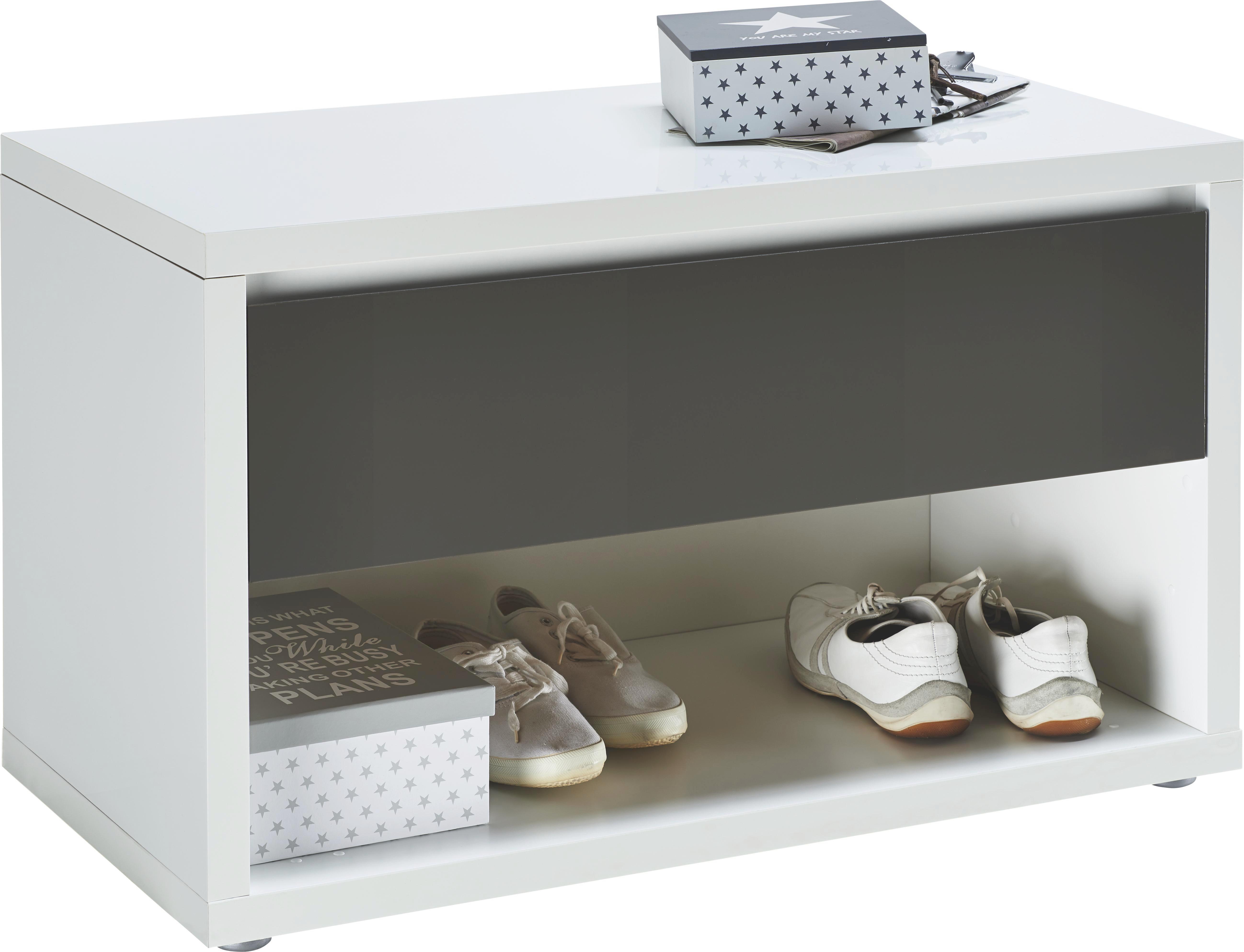 Garderobenschrank in Anthrazit/Weiß Hochglanz - Anthrazit/Weiß, LIFESTYLE, Holzwerkstoff (84,2/49,5/42cm) - Mömax modern living