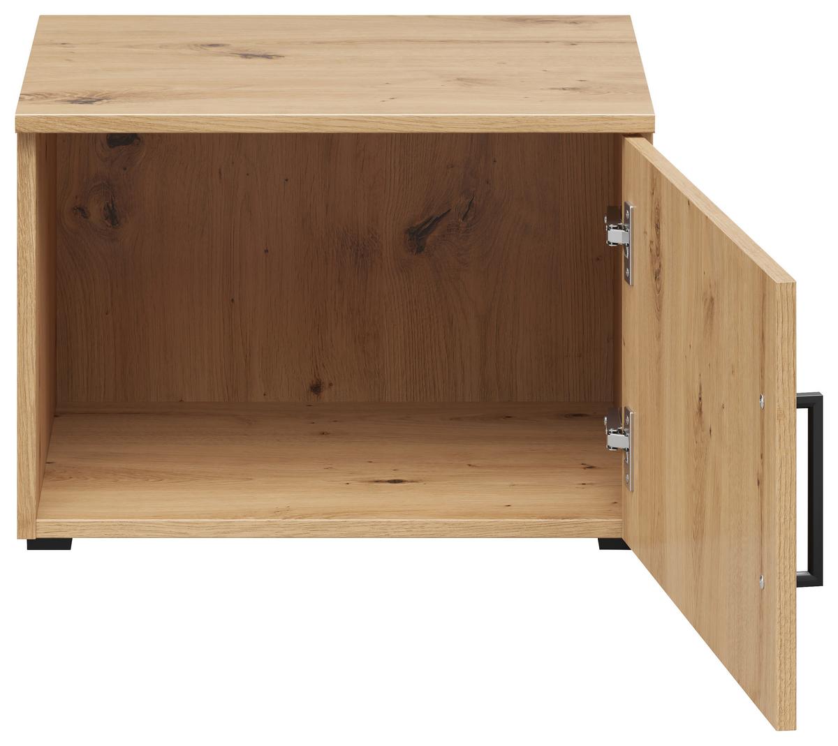 Aufsatzschrank Multistauraum Eiche Artisan - Schwarz/Eiche Artisan, Modern, Holzwerkstoff/Kunststoff (50/35/40cm) - Premium Living