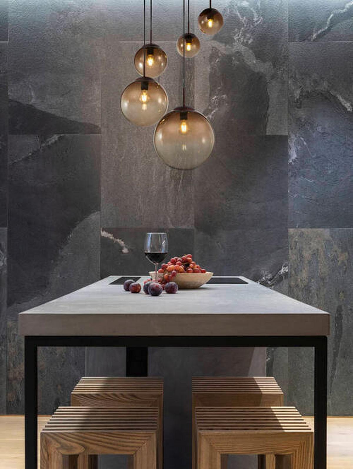 HÄNGELEUCHTE 15865-5 VARUS - Bernsteinfarben/Braun, Design, Glas/Metall (65/150cm) - Globo