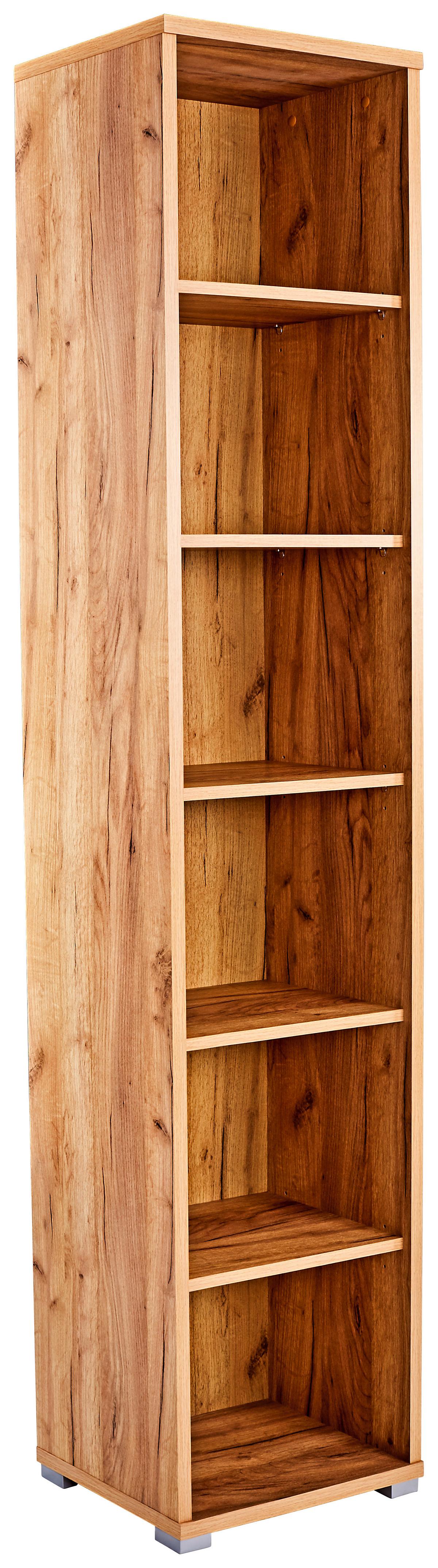 Polica Profi - boje hrasta/boje kroma, Moderno, drvni materijal/plastika (50/220/35cm) - Modern Living