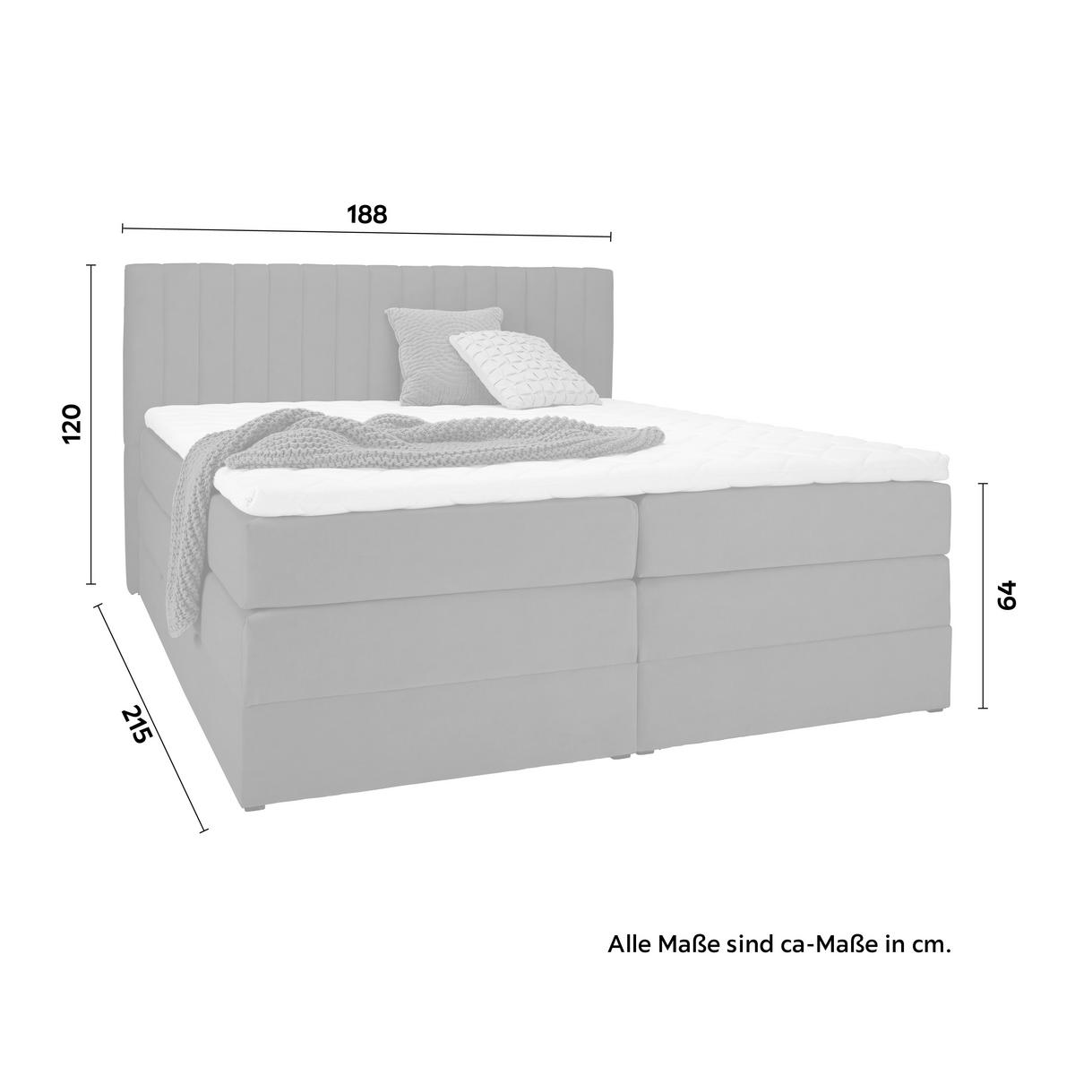 Postelja Boxspring Simon, Temno Siva, 180x200 - temno siva/črna, Konvencionalno, kovina/umetna masa (180/200cm) - Premium Living