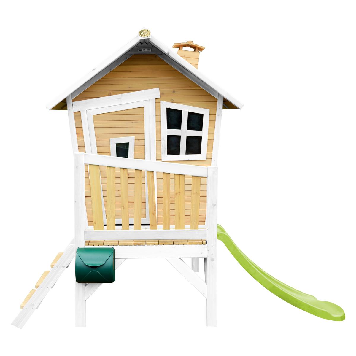 Spielturm Robin aus Zedernholz - Braun/Weiß, Basics, Holz/Kunststoff (264/203/177cm) - Ambia Garden