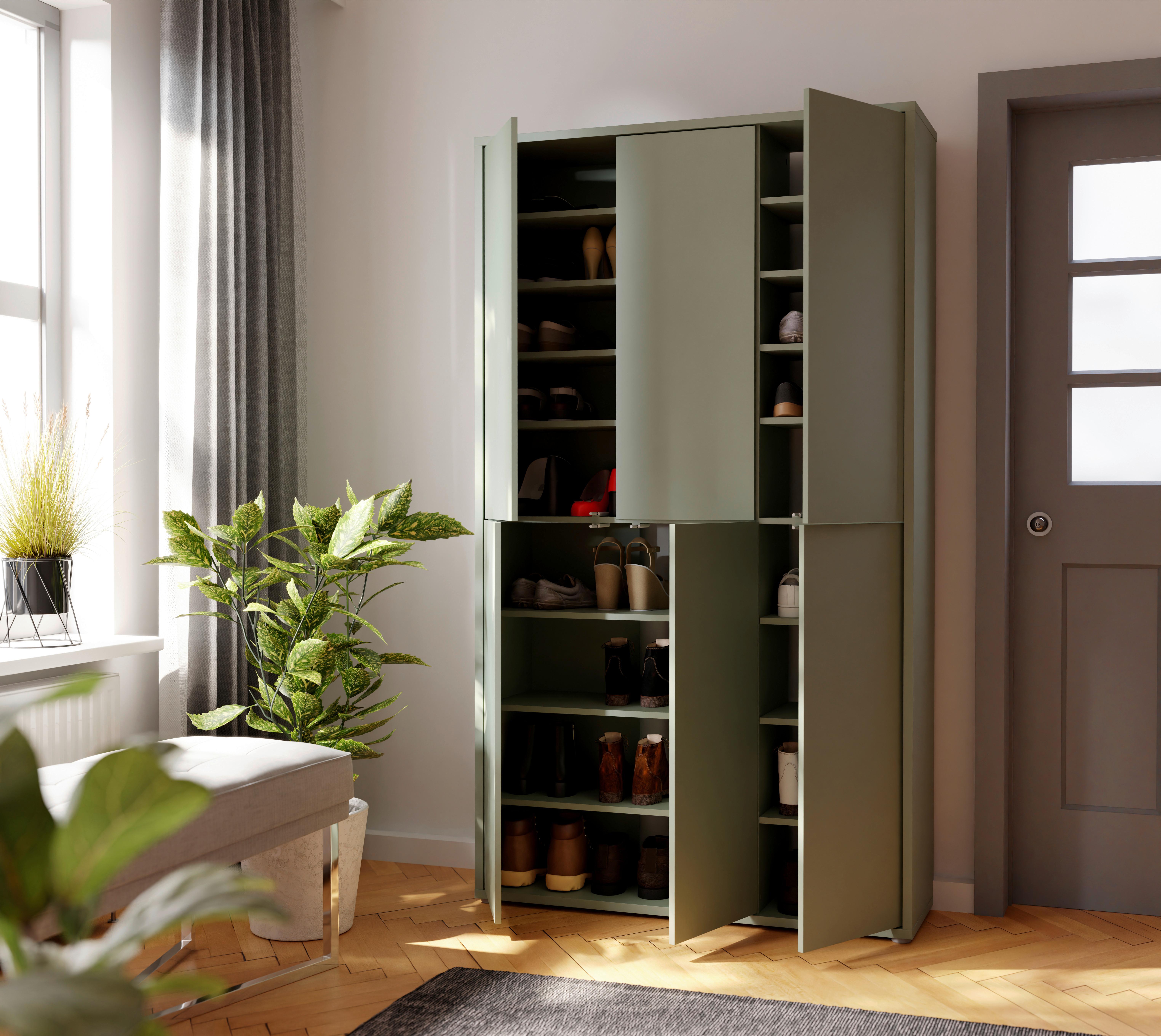 Ormar Za Cipele Alice Springs - siva/boje kadulje, Basics, drvni materijal/plastika (110/192/35cm) - Modern Living