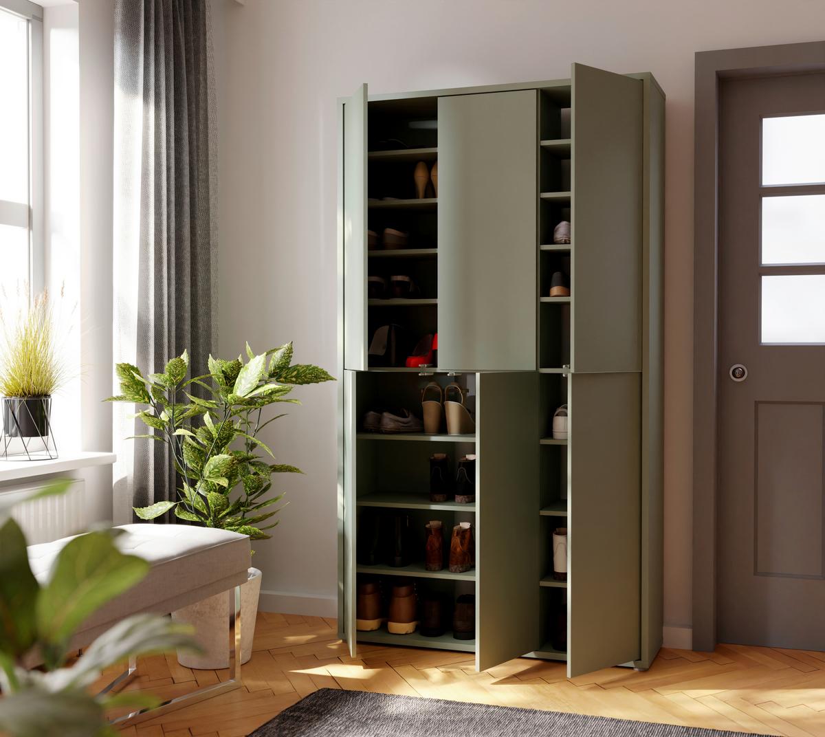 Ormar Za Cipele Alice Springs - siva/boje kadulje, Basics, drvni materijal/plastika (110/192/35cm) - Modern Living