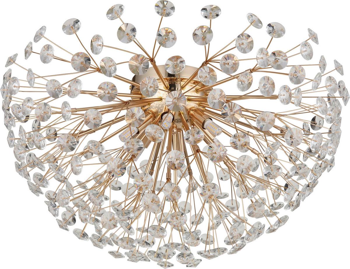 LED-Deckenleuchte Cataleya Klar/Goldfarben max. 3,5 Watt - Klar/Goldfarben, Basics, Glas/Metall (65/65/32,5cm)