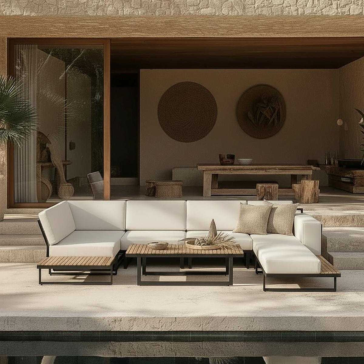 Vrtna Garnitura Marla - boje bagrema/crna, Moderno, drvo/metal - Bessagi Garden