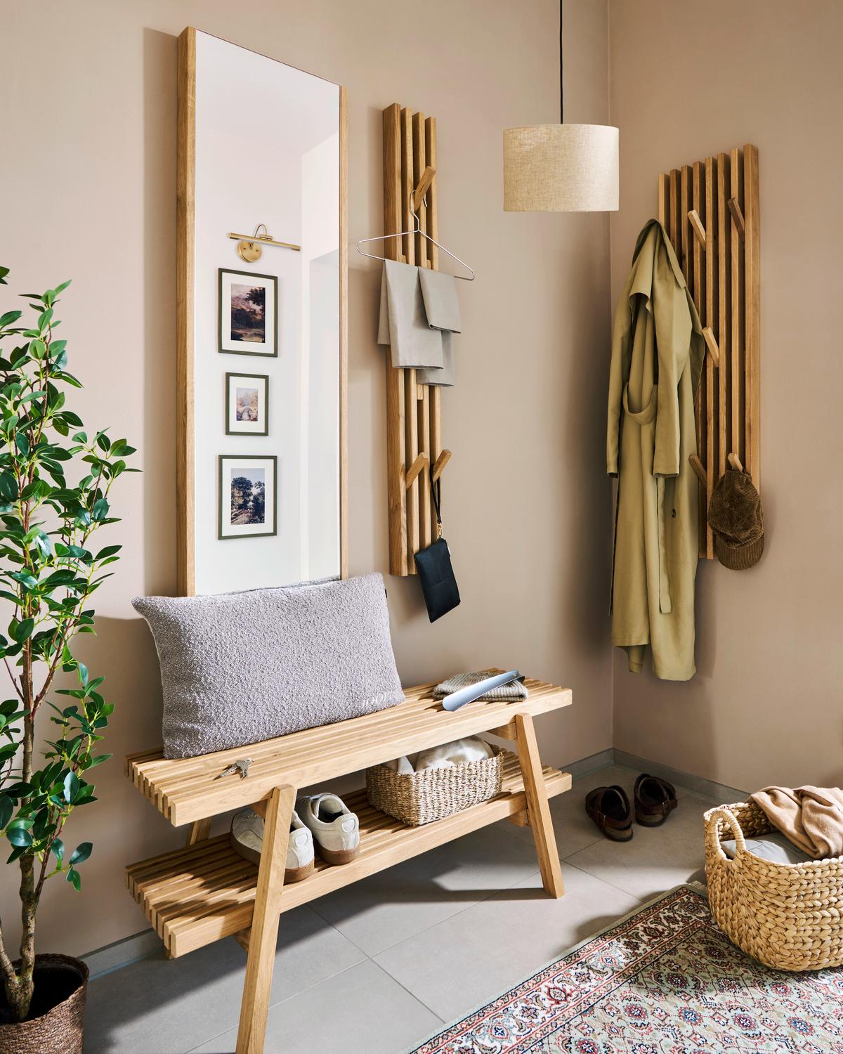 SIEDZISKO DO PRZEDPOKOJU STUDIOLINE - kolor dębowy, Natur, drewno (100/45/40cm) - Linea Natura