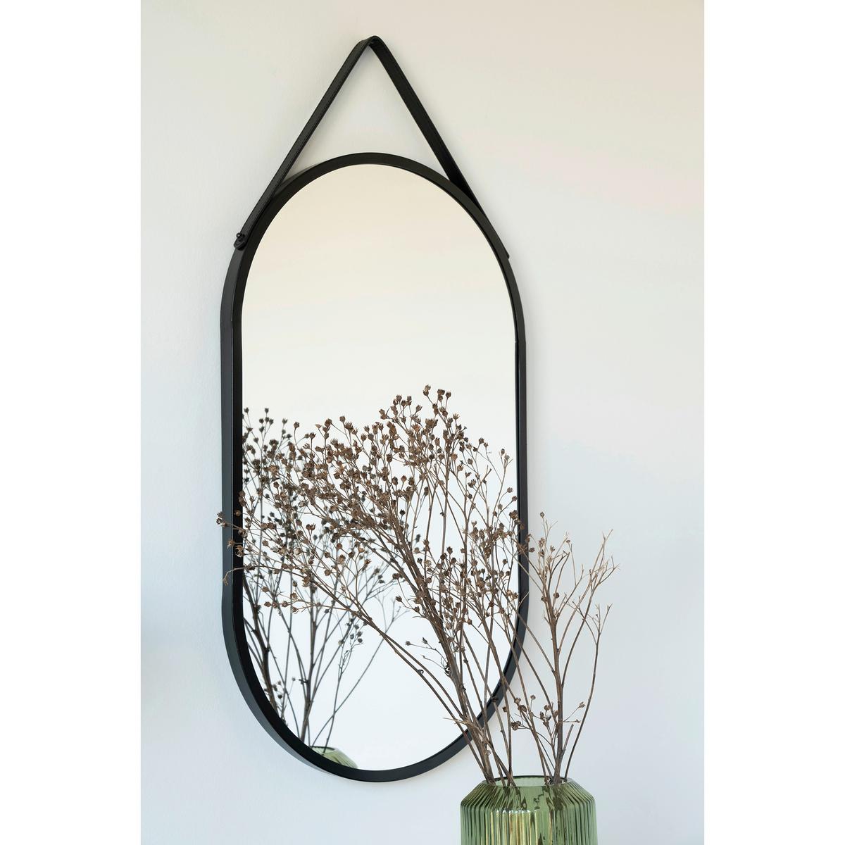 Wandspiegel Trapani Mirror Schwarz ca. 35x60cm - Klar/Schwarz, Design, Metall (35/60/2cm)