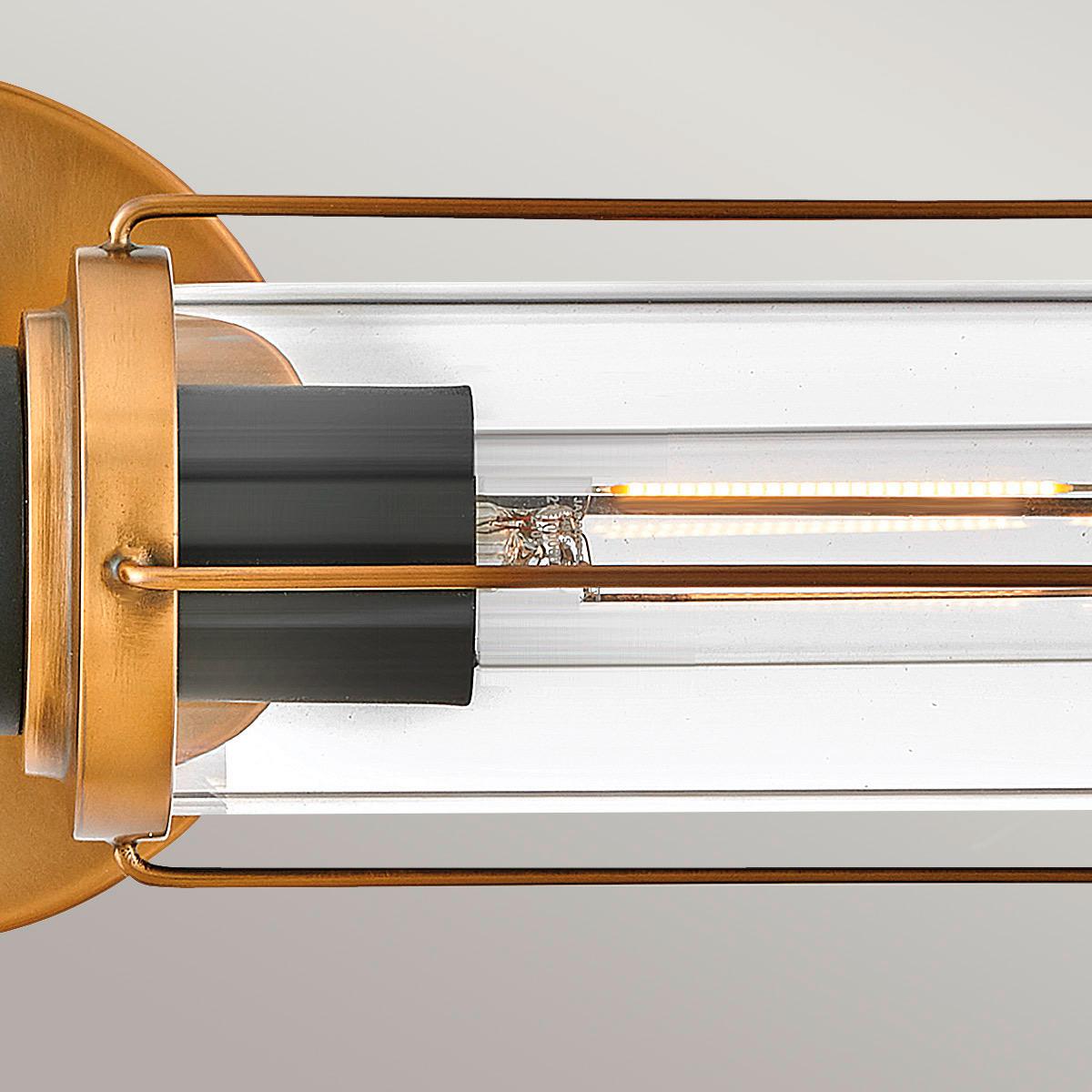 Fürdőszobai Falilámpa Hk-Masthead2-Hbbk - fekete/sárgarézszínű, Konventionell, üveg/fém (12,2cm) - Elstead Lighting