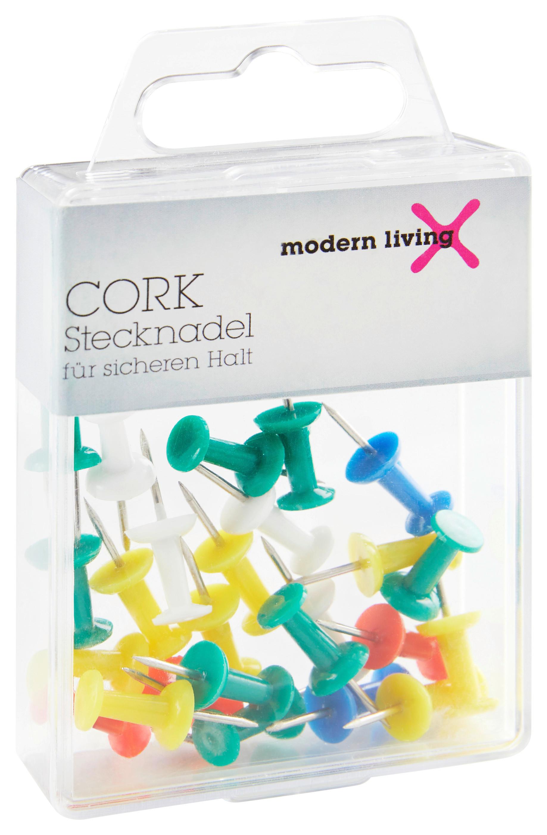 KNAPPNÅLAR CORK -EXT- - multicolor, metall/plast (2,2cm) - Modern Living