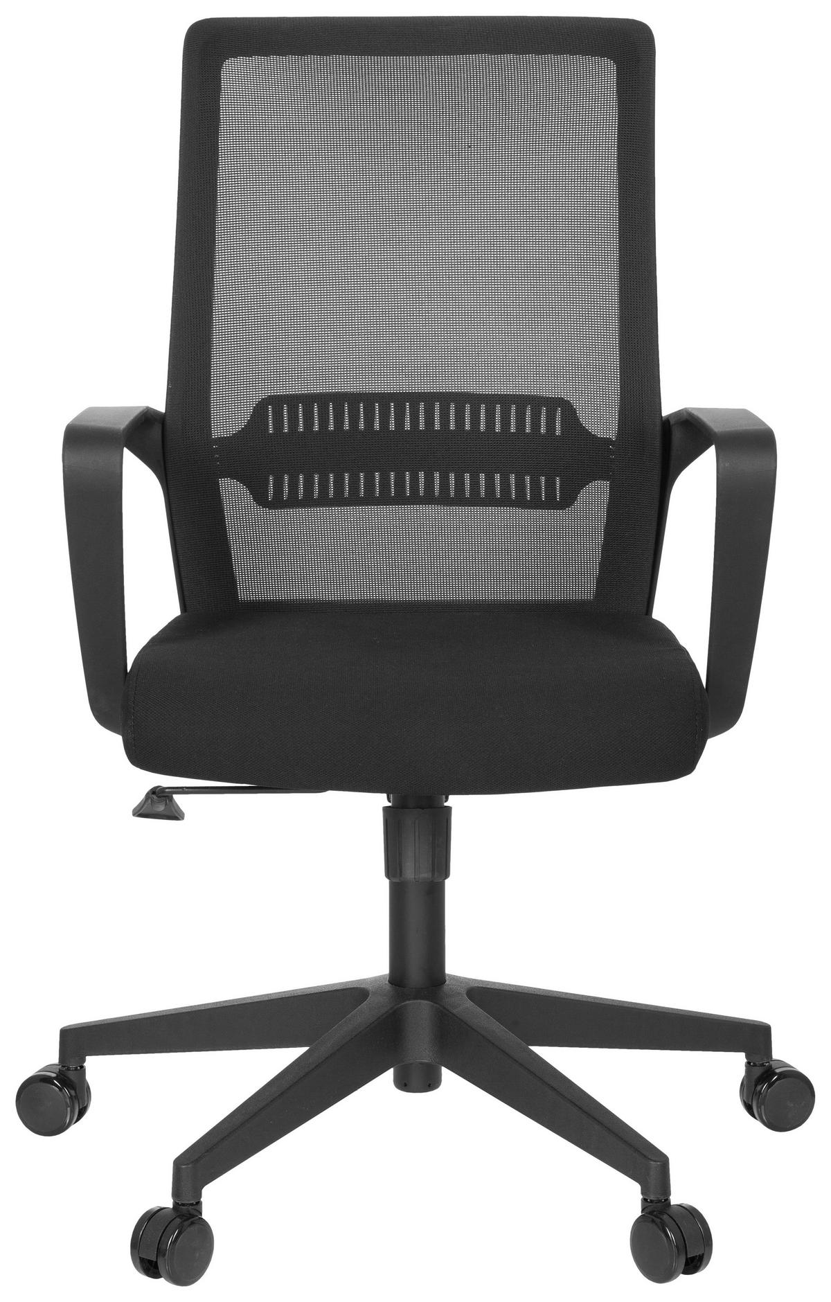 Pisarniški Stol Preston, Črna - črna, Basics, umetna masa/tekstil (58/110/52cm) - MID.YOU