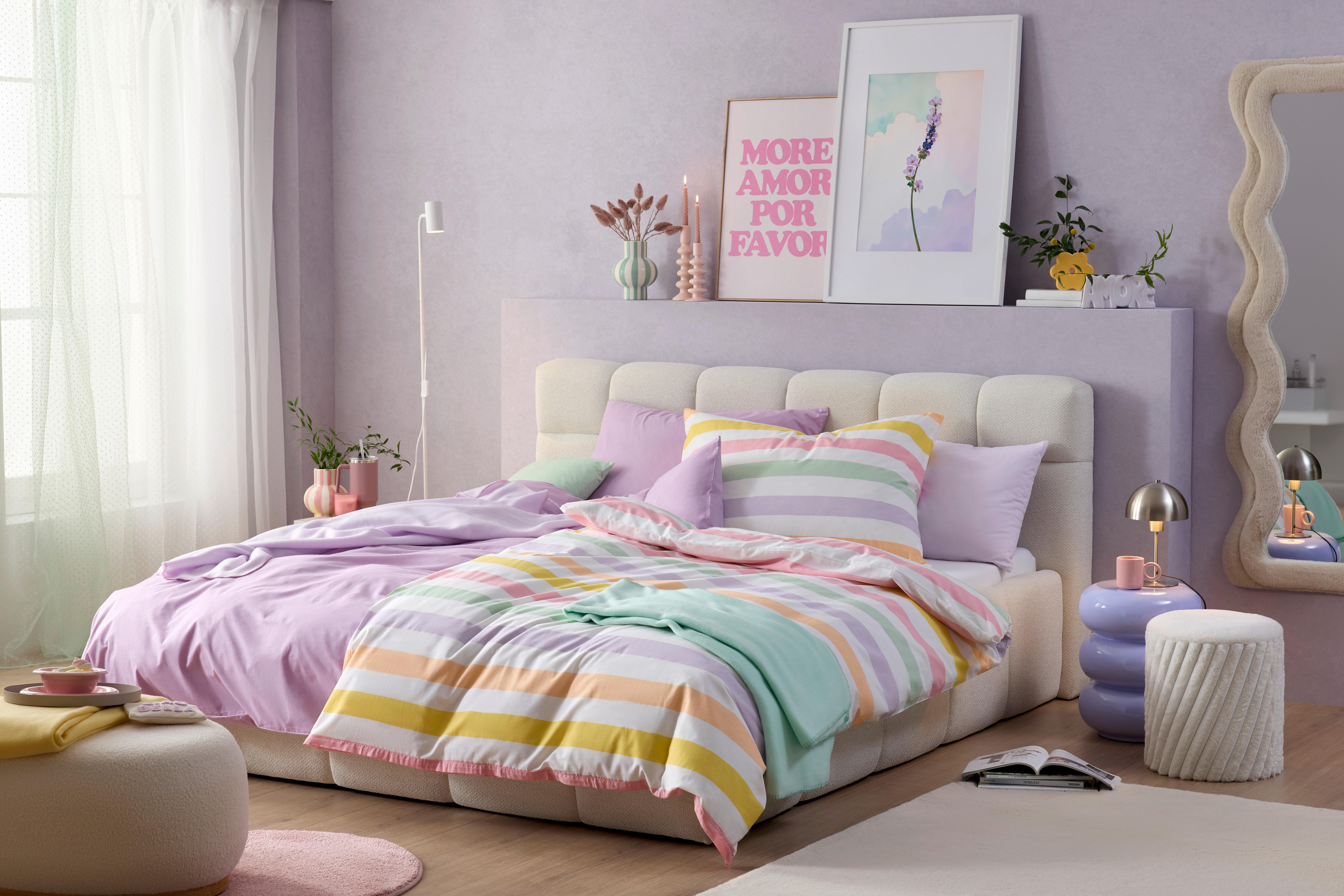 STOPPAD SÄNG ASCONA -EXKLUSIV- -BASED- - svart/cremefärgad, Klassisk, textil/plast (180/200cm) - Based