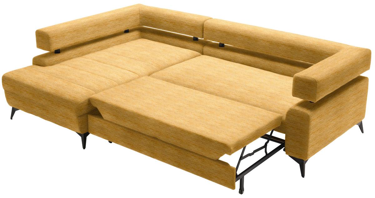 Kutna Garnitura Rosalie - curry žuta/crna, Konvencionalno, tekstil/metal (184/75-89/265cm) - Modern Living